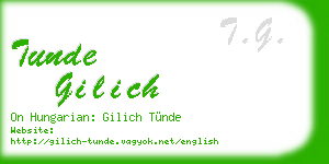tunde gilich business card